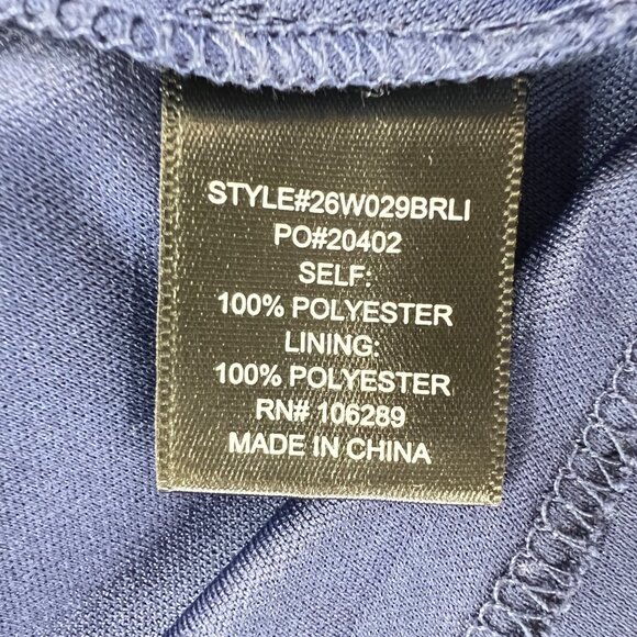 Trixxi Floral Sheer Long Sleeve V-Neck Mini Dress Navy Blue Orange Size Small - Picture 10 of 12